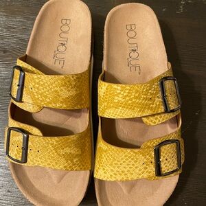 Corkys Yellow Sandals with Buckles
